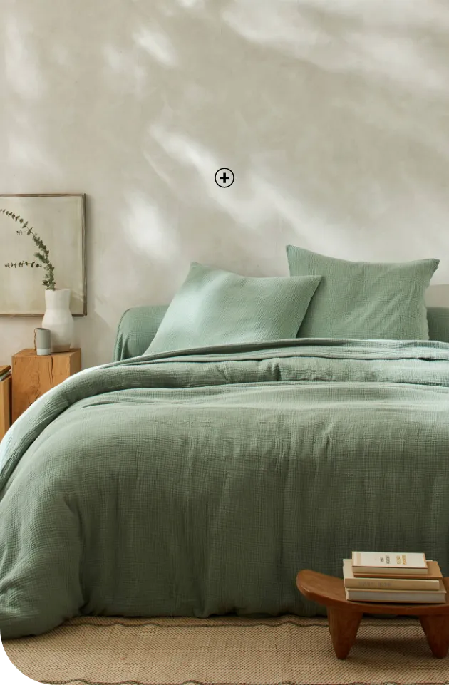 Housse de couette en triple gaze de coton jaune – matière de housse de couette ultra douce et tendance | Blancheporte