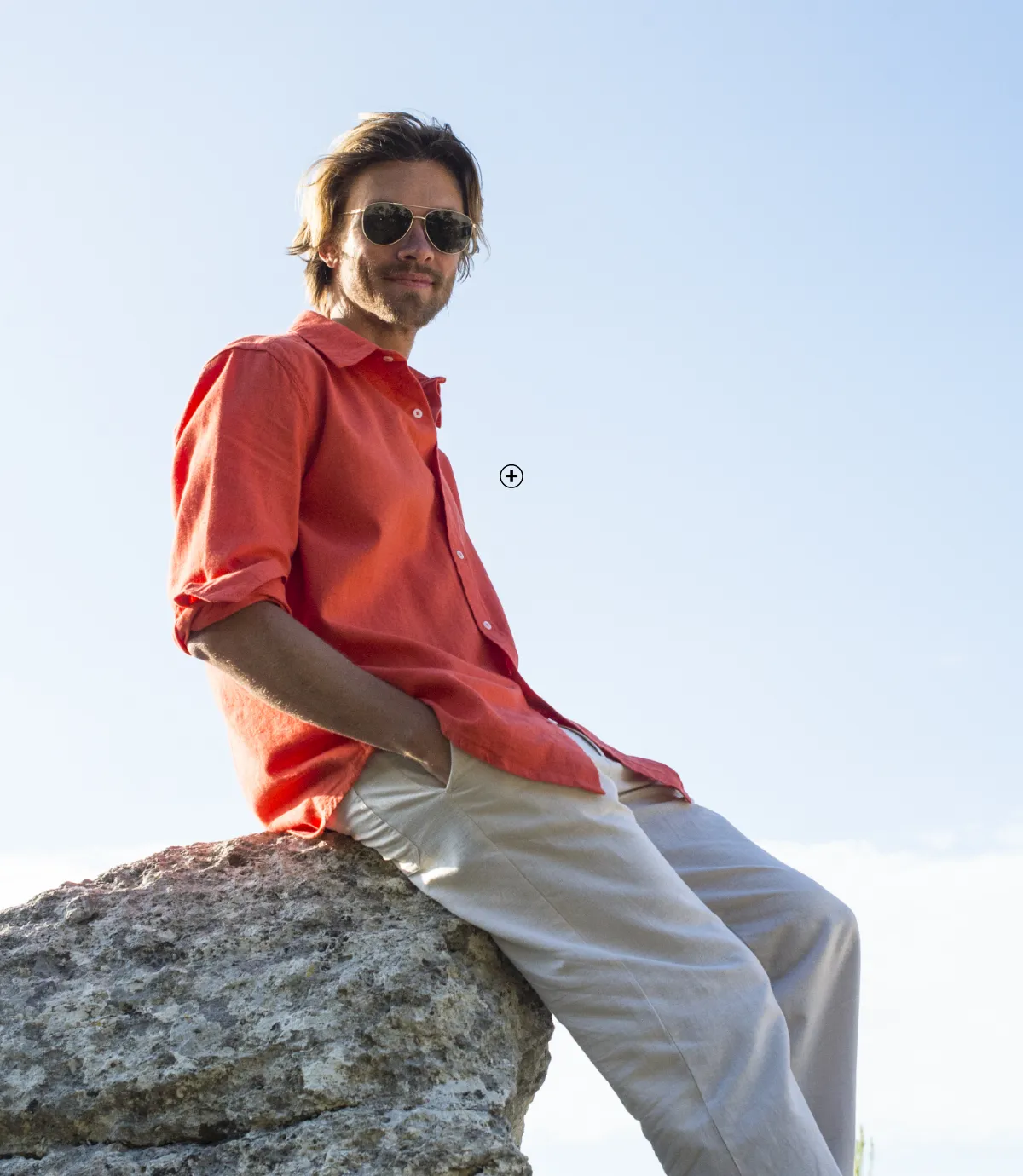 Chemise boutonnée en coton et lin à manches longues pour homme, repère visuel pour choisir la bonne longueur de manches – Blog Blancheporte