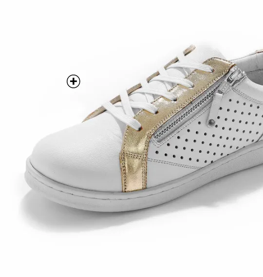 Baskets zippées perforées en cuir, l’option tendance et respirante à mixer avec une robe | Blancheporte