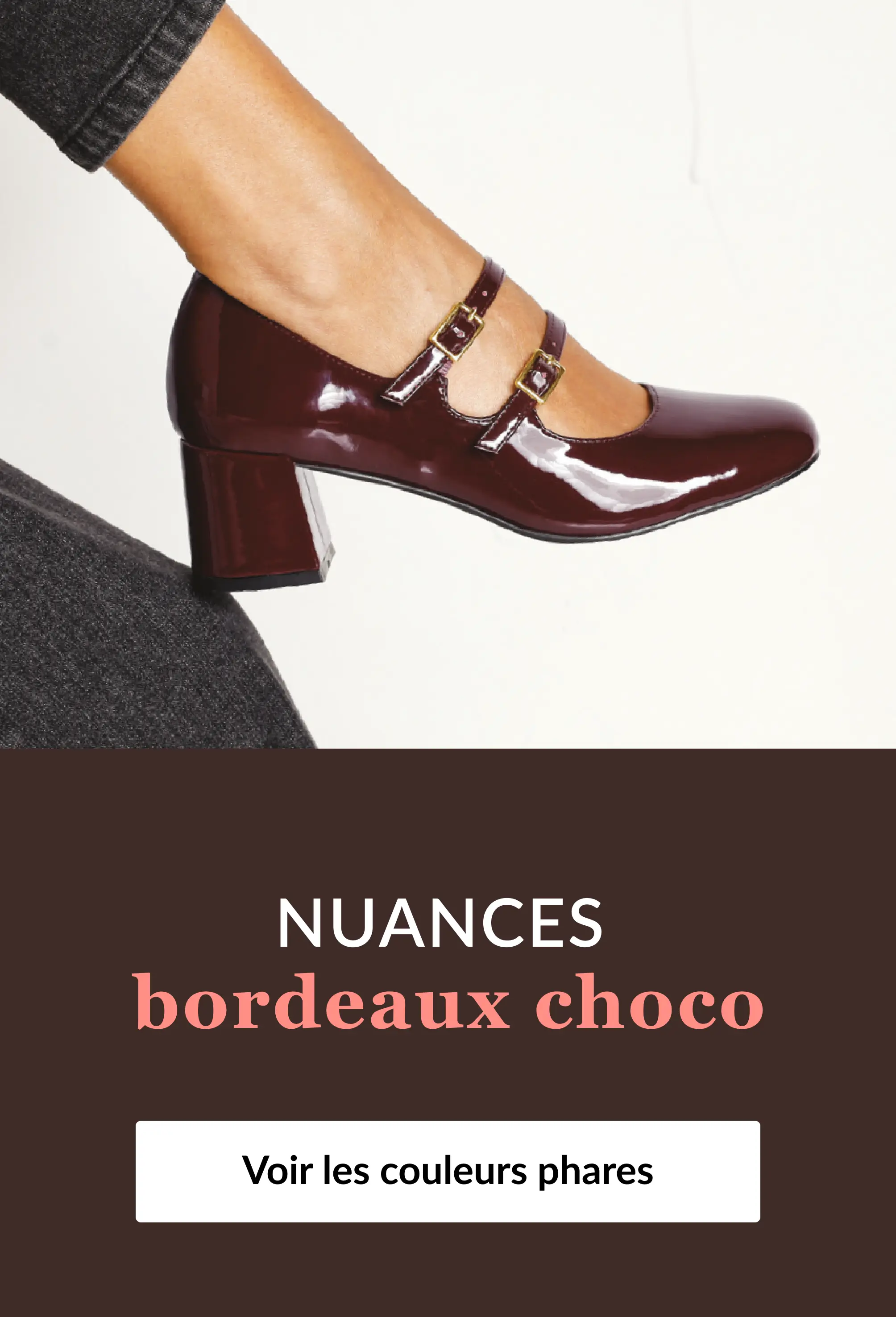 Découvrez notre sélection de chaussures aux nuances bordeaux sur Blancheporte.fr