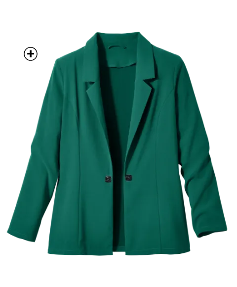 Veste blazer femme manches longues fluide vert pas cher | Blancheporte