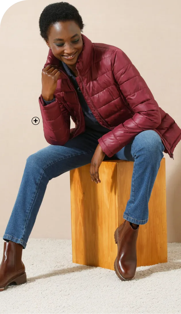 Doudoune courte zippée unie déperlante, col montant protecteur pour un look structuré et moderne – Blog Blancheporte