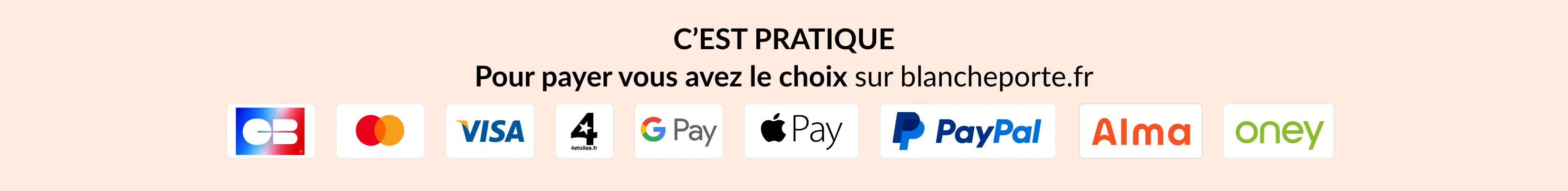 Profitez d'un large choix de moyens de paiement pour vos achats chez Blancheporte