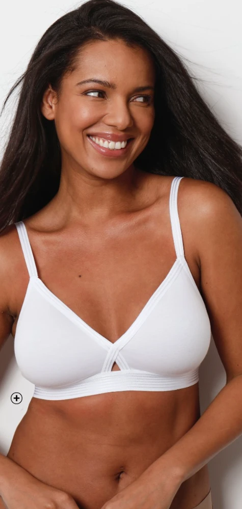 Soutien-gorge femme sans armatures forme croisée blanc pas cher | Blancheporte