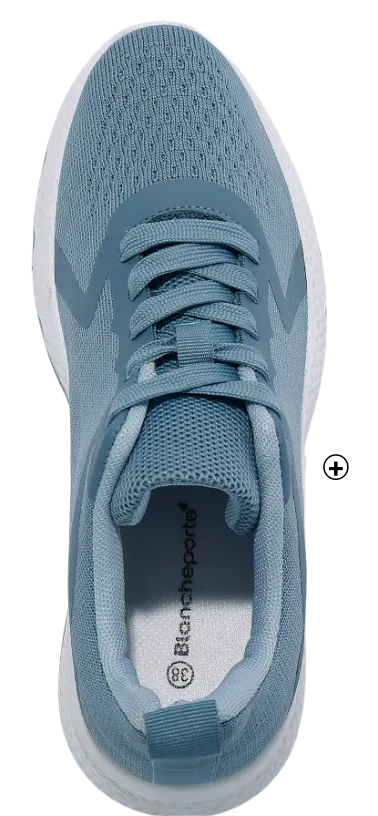 Baskets légères en textile mesh respirant, lacets sport, coloris bleu - Blog Blancheporte