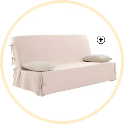 Housse clic-clac standard en coton bachette uni – rénovation facile du canapé lit – Blog Blancheporte