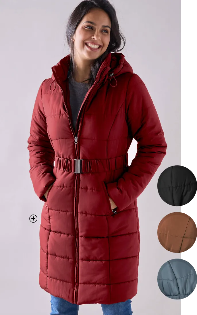 Doudoune longue ceinturée, coupe cintrée qui élance la silhouette et apporte une allure raffinée – Blog Blancheporte