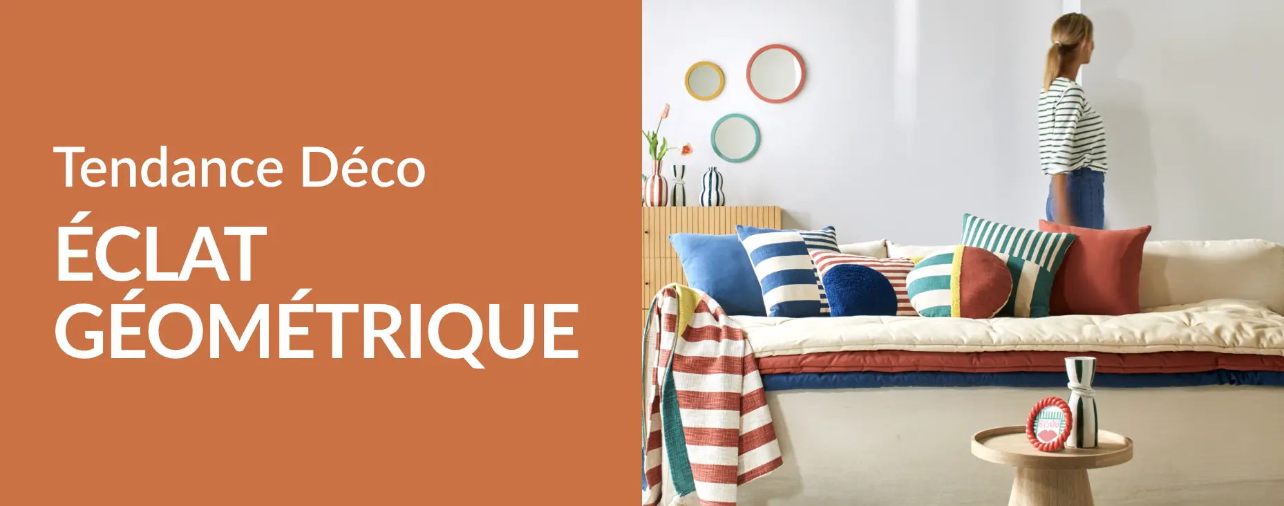Découvrez notre sélection maison avec des motifs géométriques sur le site Blancheporte.fr
