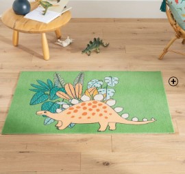 Tapis enfant antidérapant dinosaure vert pas cher | Blancheporte