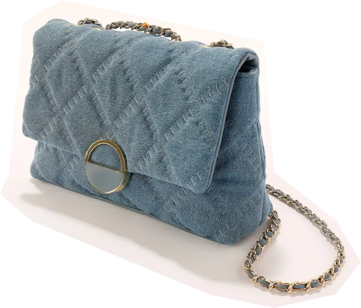 Sac à main matelassé femme effet denim bleu | Idées cadeaux fête des mères Blancheporte