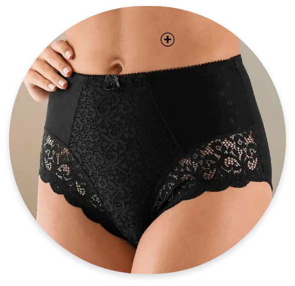 Culotte gainante noire en dentelle pas chère | Blancheporte