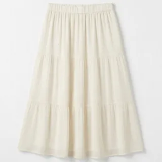 Jupon long uni écru, fente côté, crépon viscose doublé coton écru - Blog Blancheporte
