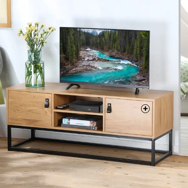 Meuble TV style industriel avec 2 portes, pour un aménagement tendance et fonctionnel | Blancheporte