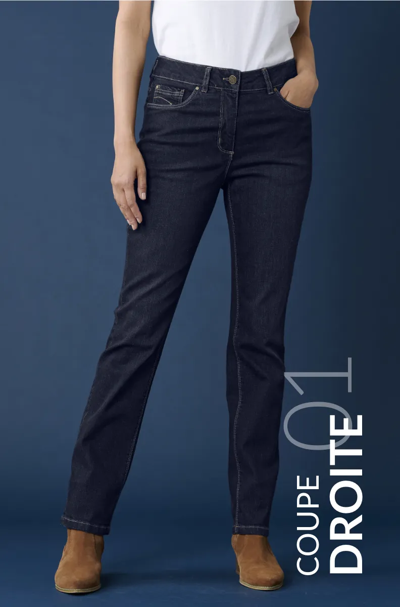 Jean stretch, coupe droite - Blog Blancheporte