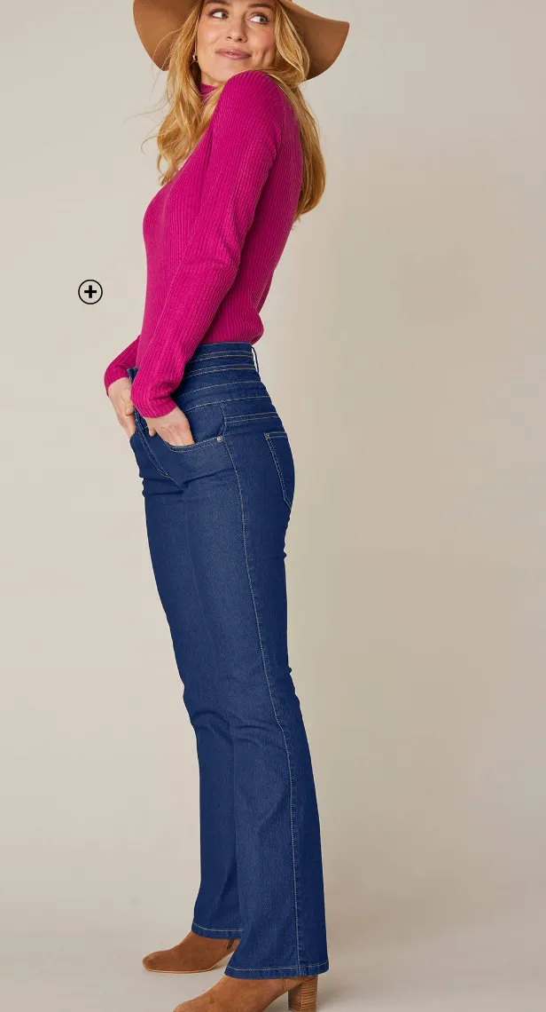 Jean boocut taille haute - petite stature - Blancheporte