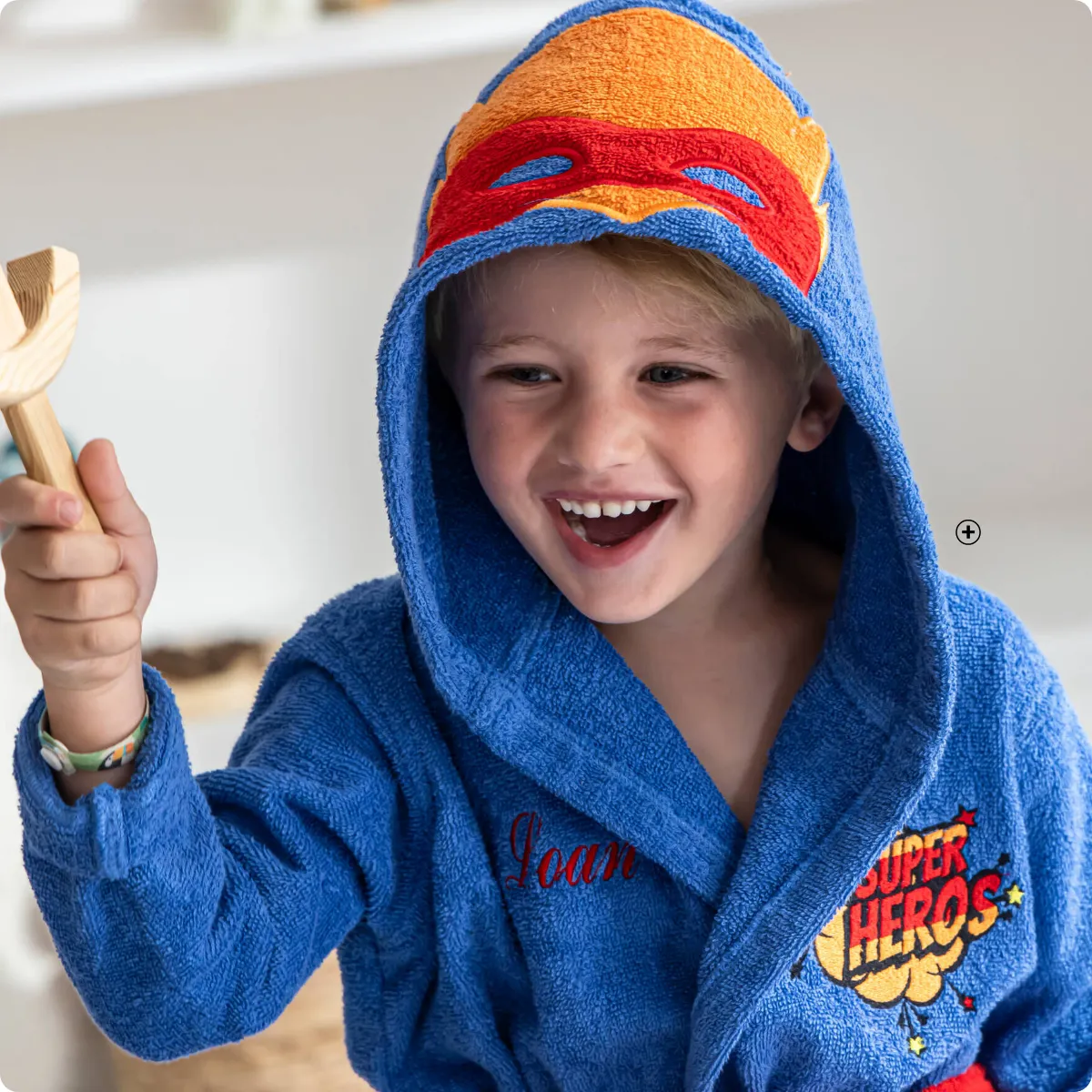 Peignoir de bain enfant personnalisable super-héros à capuche – Blog Blancheporte