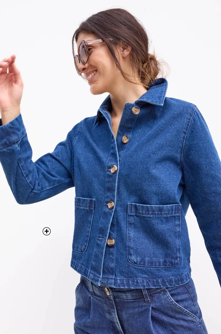 Veste en jean boutonnée, style worker - Blog Blancheporte