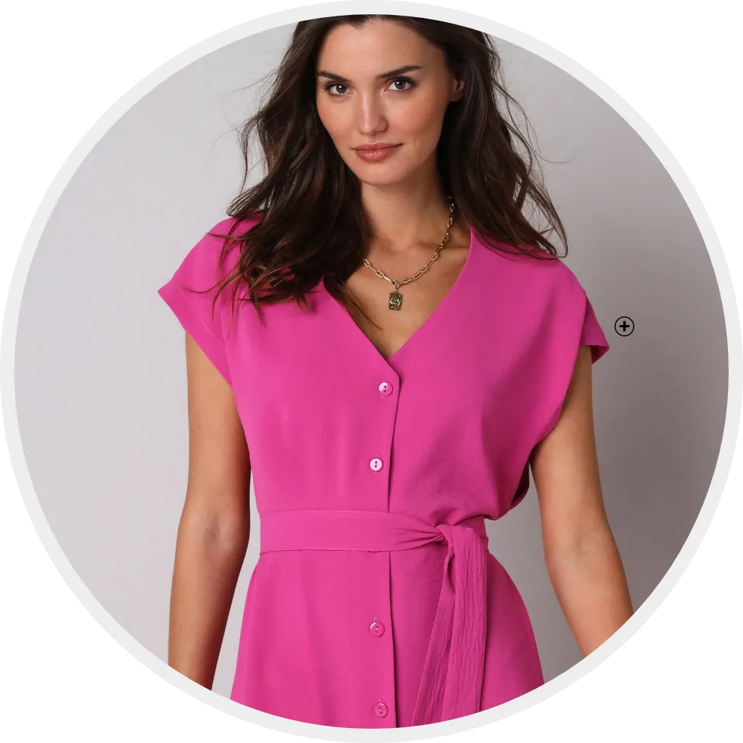 Robe longue rose boutonnée effet froissé naturel au style fluide et décontracté - Blog Blancheporte