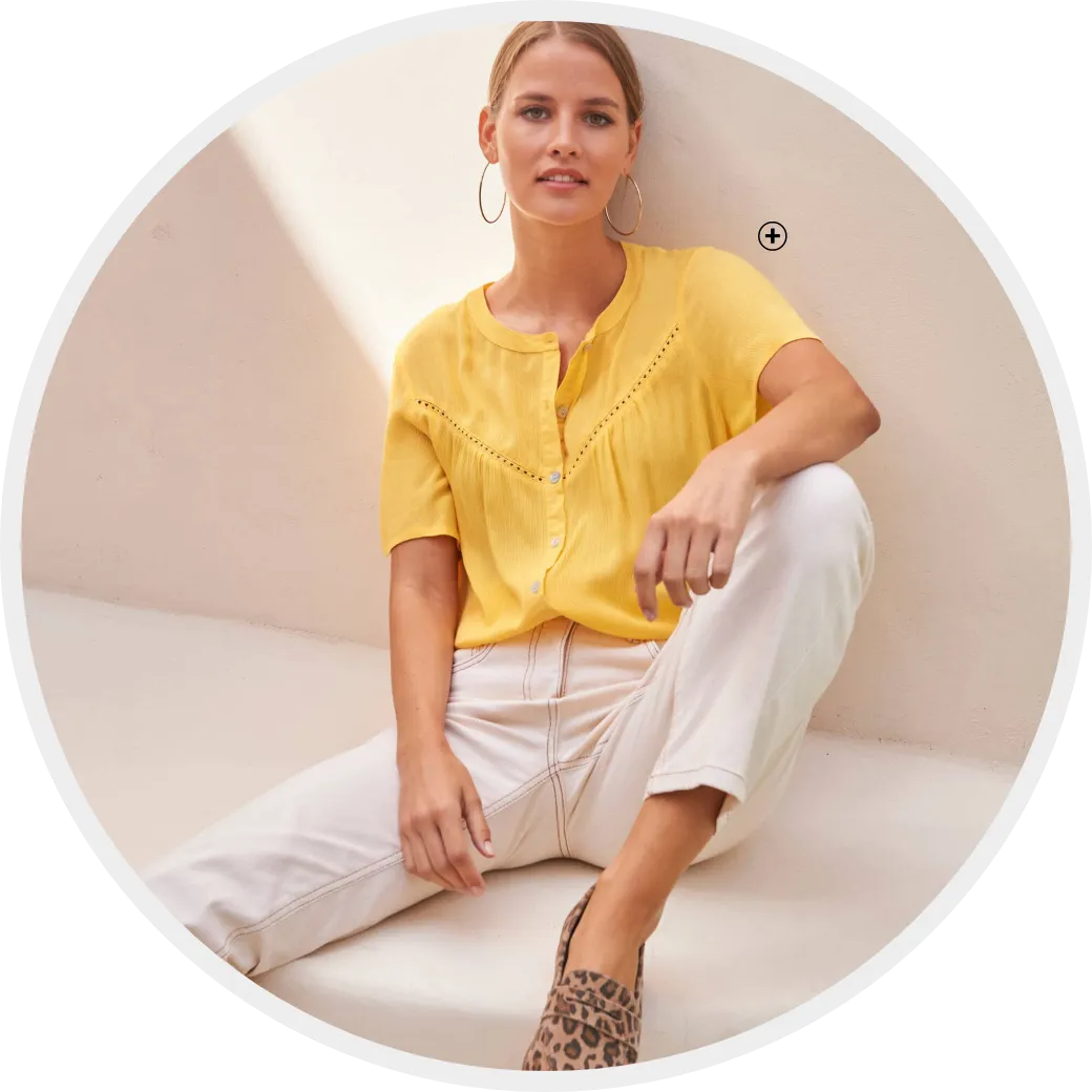 Chemisier jaune boutonné manches courtes papillon léger et féminin pour l’été - Blog Blancheporte