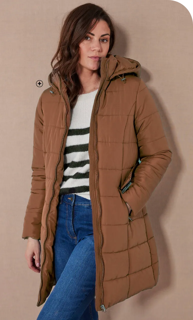 Doudoune longue ceinturée, coupe élégante qui souligne la taille et harmonise la silhouette – Blog Blancheporte