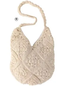 Sac à bandoulière en crochet naturel écru pas cher | Blancheporte