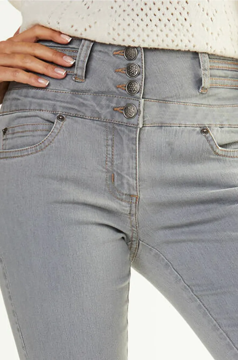 Jean gris bootcut taille haute - petite stature - Blog Blancheporte