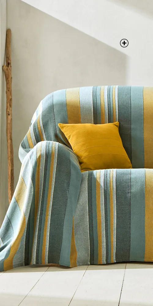 Plaid multicolore en coton au tissage artisanal – touche colorée pour le salon – Blog Blancheporte