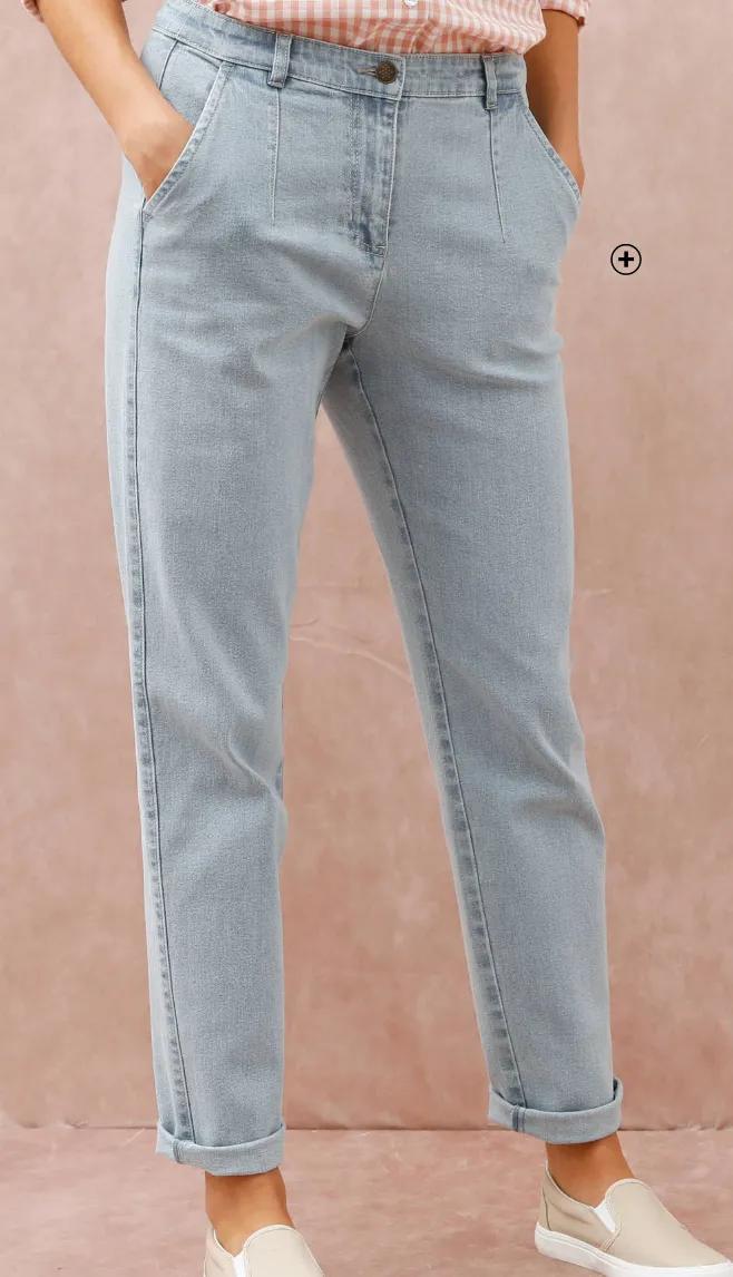 Jean coupe mom taille haute, stretch - Blancheporte