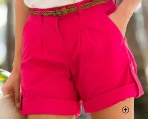 Short bermuda longueur réglable framboise pas cher | Blancheporte