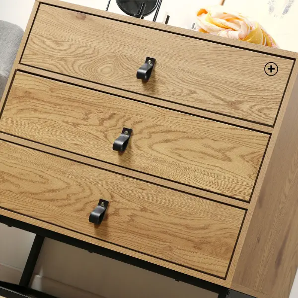 Commode 3 tiroirs style industriel en métal et bois, pièce maîtresse pour un aménagement intérieur tendance | Blancheporte