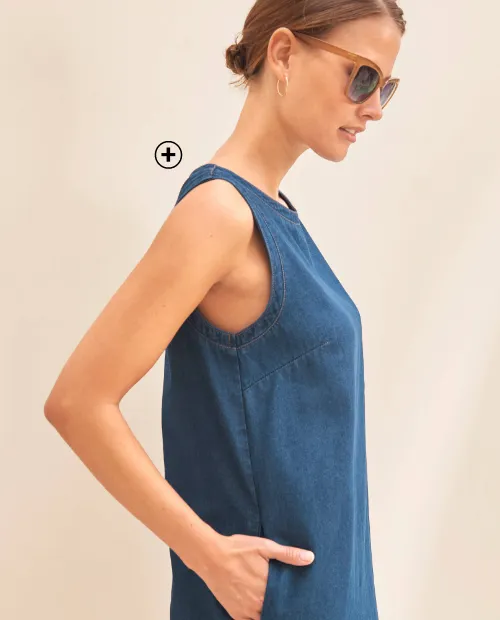 Robe chasuble en jean stone femme - Blog Blancheporte