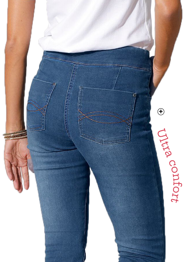 Jegging fuselé ultra stretch Jegging femme fuselé ultra stretch maille effet jean pas cher | Blancheporte