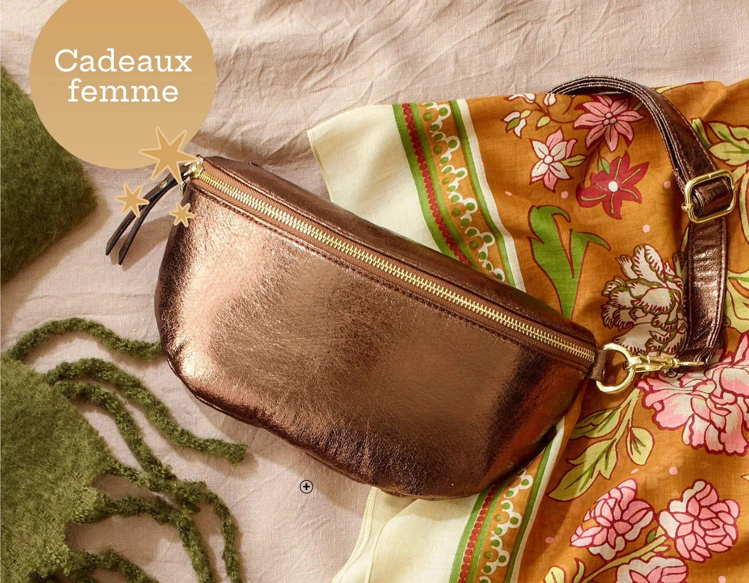 Sac banane femme marron métallisé pas cher | Blancheporte