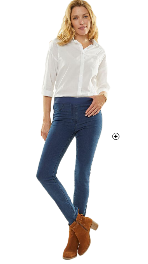 Jegging denim taille élastiquée Jegging femme denim taille élastiquée petite taille pas cher | Blancheporte