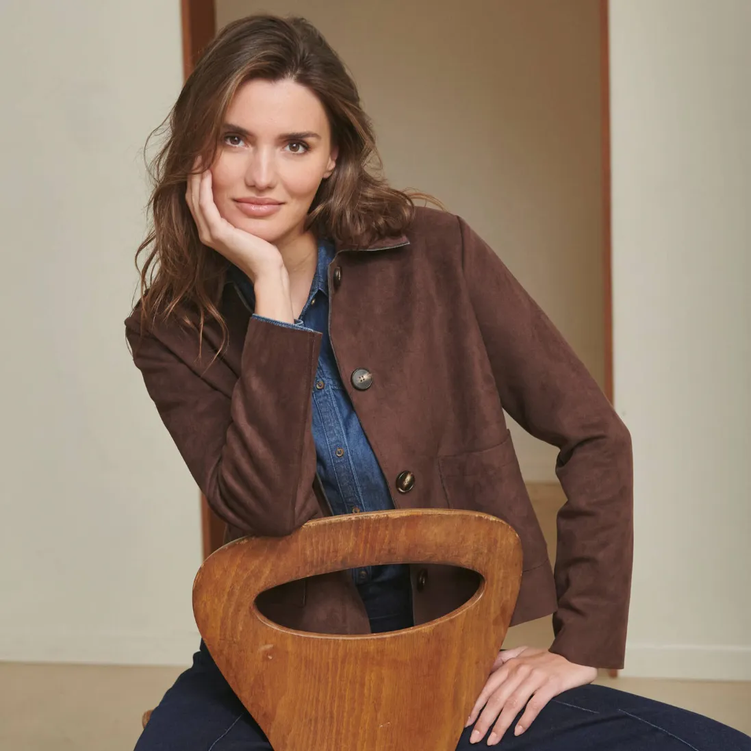 Veste boutonnée suédine - Blog Blancheporte