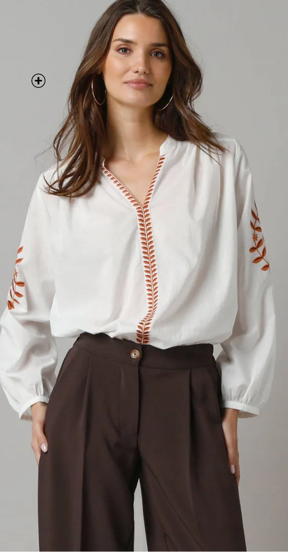Blouse oversize en coton avec détails brodés – tendance chic décontractée | Blog Blancheporte