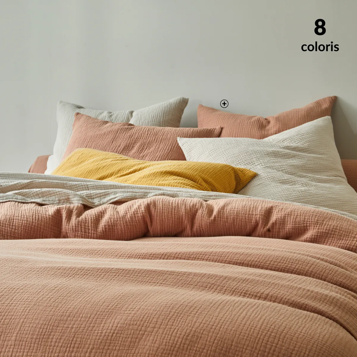 Linge de lit uni en triple gaze de coton jaune doux, ambiance lumineuse et matière respirante – blog blancheporte