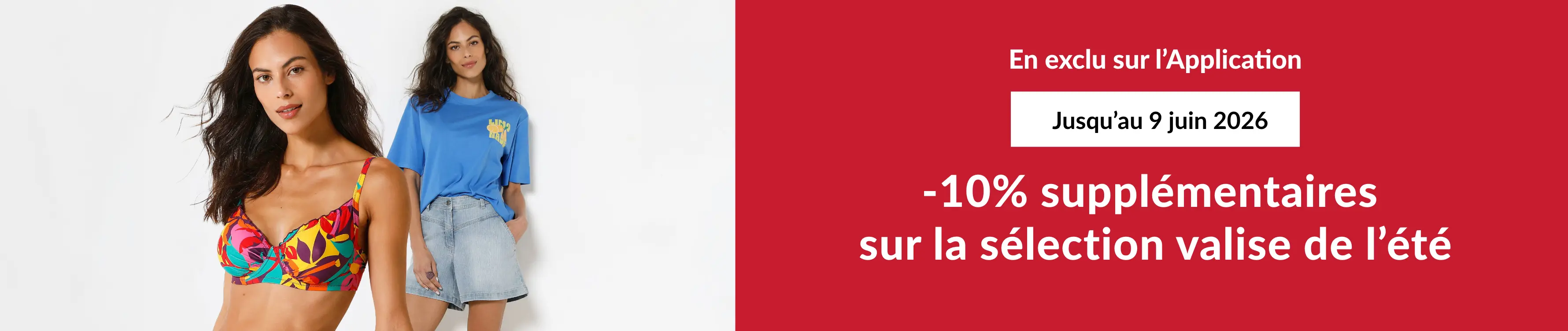 -10% sur votre sélection Valise d'été sur l'application Blancheporte