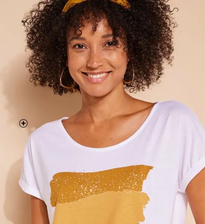 T-shirt boîte imprimé arty maille jersey | tendance en t-shirt | Blancheporte