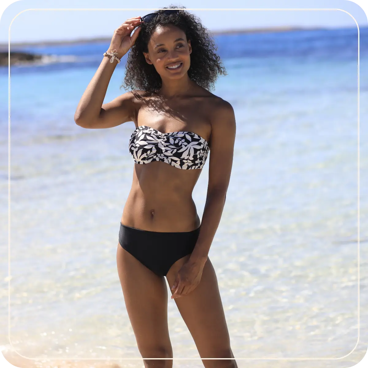 Haut de maillot de bain bandeau Linao avec armatures, parfait pour rehausser une petite poitrine | Blancheporte