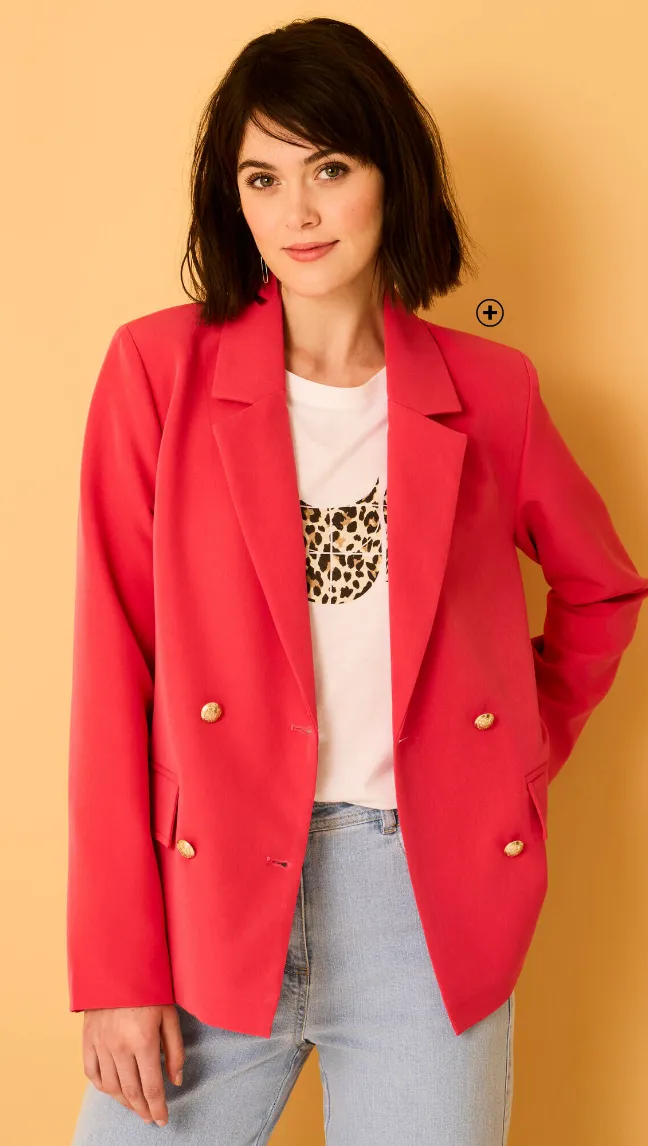 Veste de blazer framboise - Blog Blancheporte