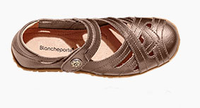 Babies marron doré confort en cuir ultra-souple à bride pas cher - Blancheporte