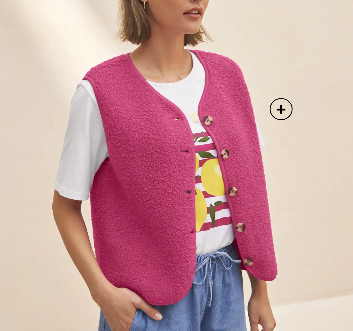 Veste sans manches, maille bouclette – Blog Blancheporte