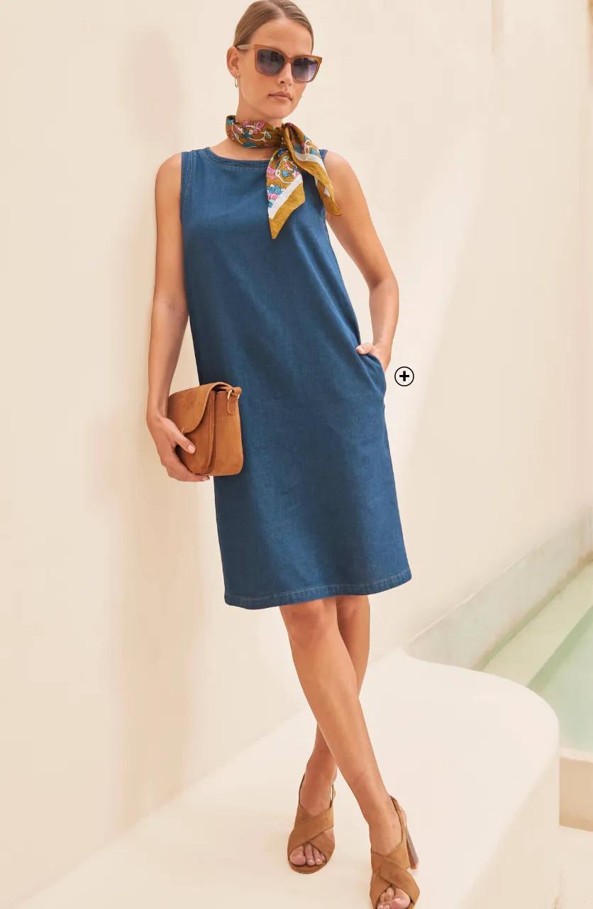 Robe chasuble en jean stone femme - Blog Blancheporte