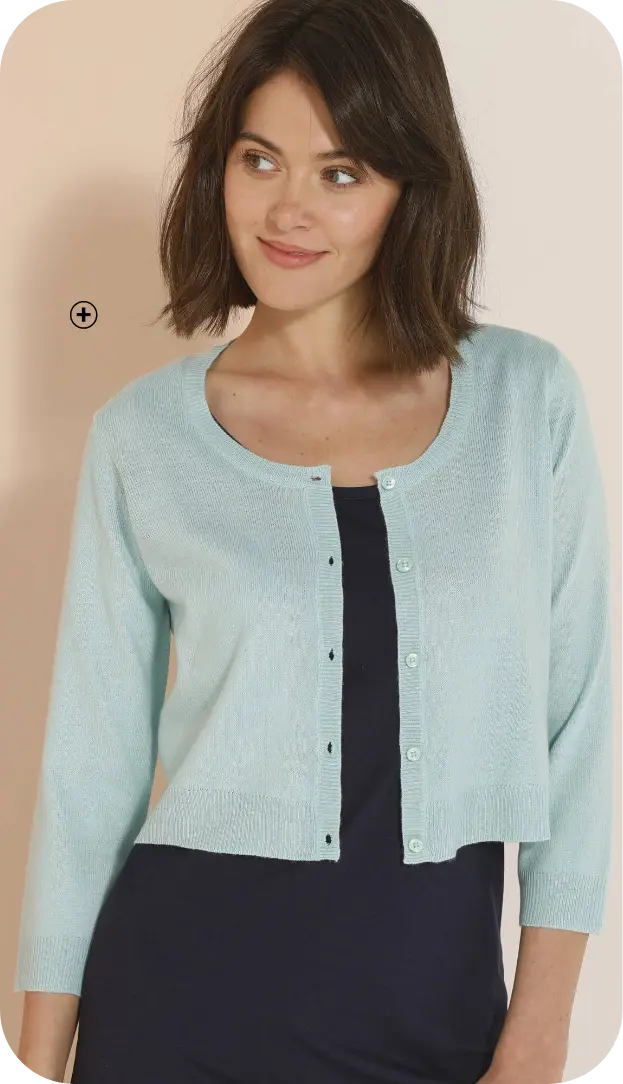 Gilet boléro boutonné, une finition chic et délicate avec une robe longue | Blancheporte