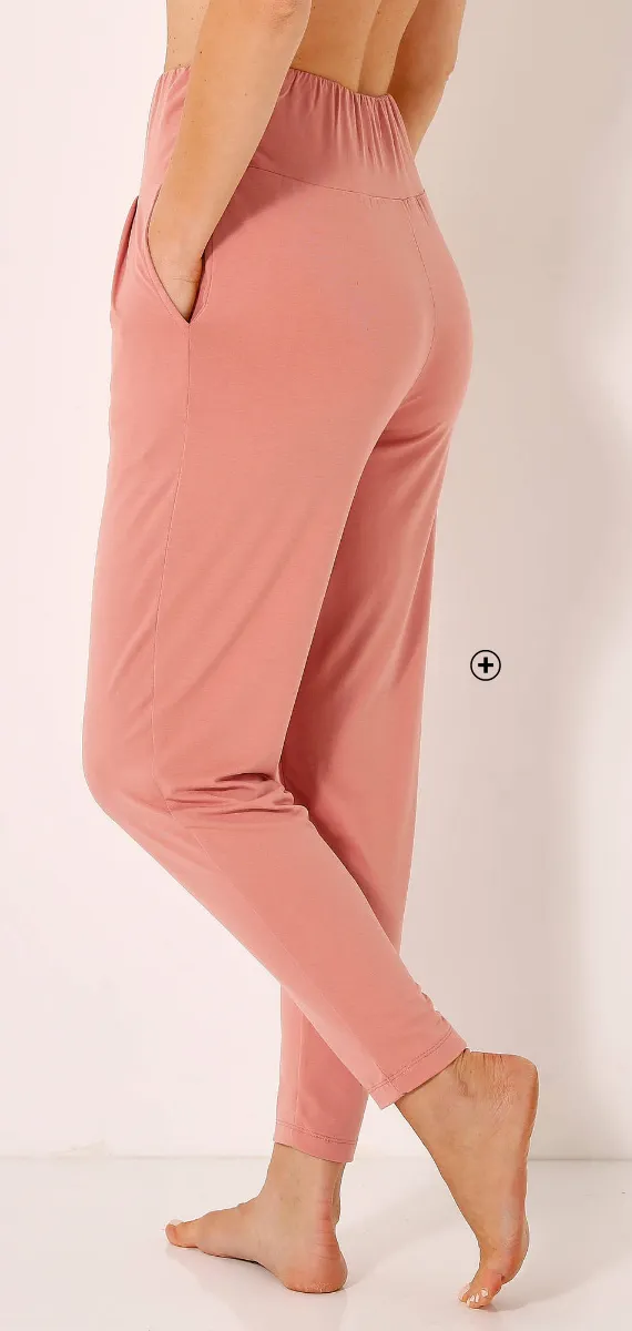 Pantalon de yoga en maille souple, coupe ultra confort, coloris pêche - Blog Blancheporte