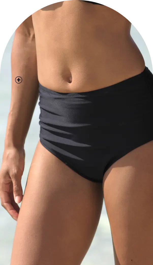 Bas de maillot de bain sculptant taille haute uni Solaro - Blog Blancheporte