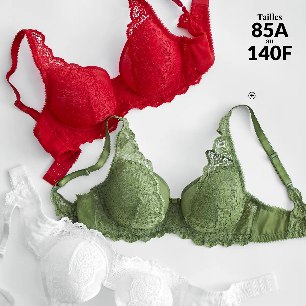 Soutien-gorge forme foulard en dentelle et tulle stretch, maintien élégant pour les poitrines généreuses – quel soutien-gorge choisir pour les poitrines généreuses | Blancheporte
