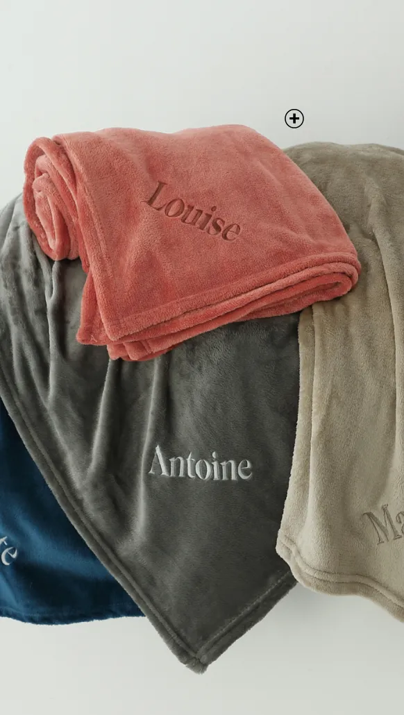 Plaid polaire personnalisable toucher peluche doux, cadeau cocooning et chaleureux