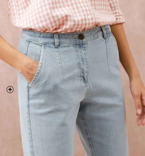 Jean coupe 'Mom'taille haute, indispensable au quotidien - Blog Blancheporte